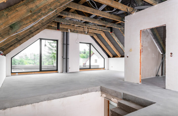 A modern house with large glazing on a hill!