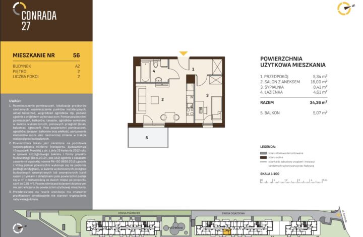 Conrada 27 | Dwa pokoje | Widok na zieleń