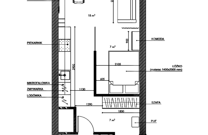 Новий апартамент-студія з спальнею у Noho N14