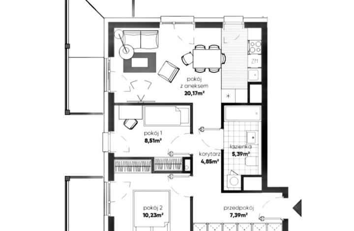 Apartment with balcony | 8th floor | City Centr
