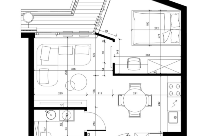 Однокімнатний апартамент у Młyny Mogilska | Wieża