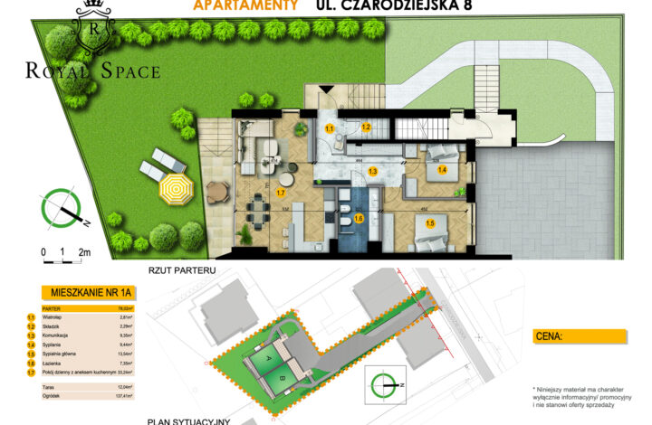 Piękny apartament z ogrodem na Czarodziejskiej