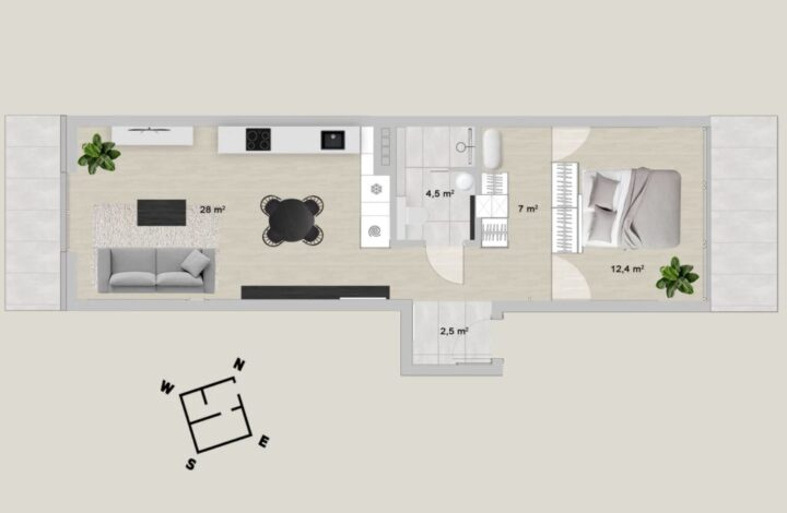 Apartament z garderobą na Wiślanych Tarasach