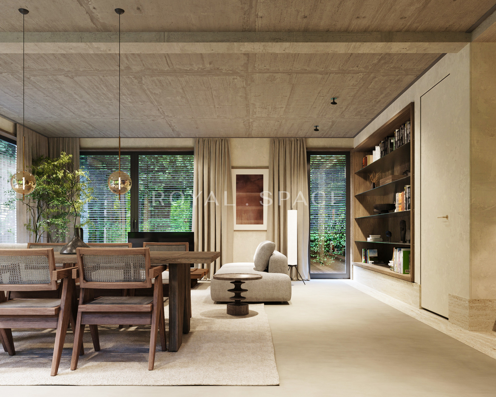 Nowoczesny apartament z ogrodem i przeszkleniami