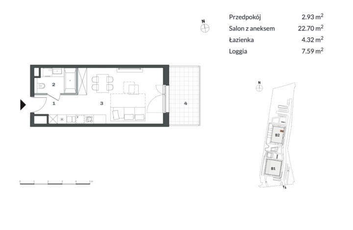 Comfortable studio with balcony | N14