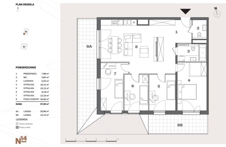 Penthouse | 10 piętro | Południe i Zachód | 300 cm