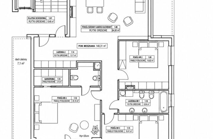 Penthouse przy Błoniach z tarasem na dachu