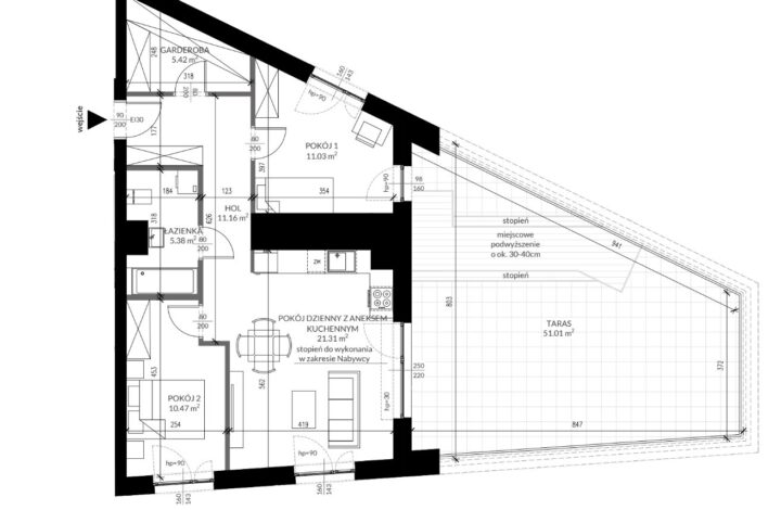 Apartament z tarasem 50 m2 | Krowodrza