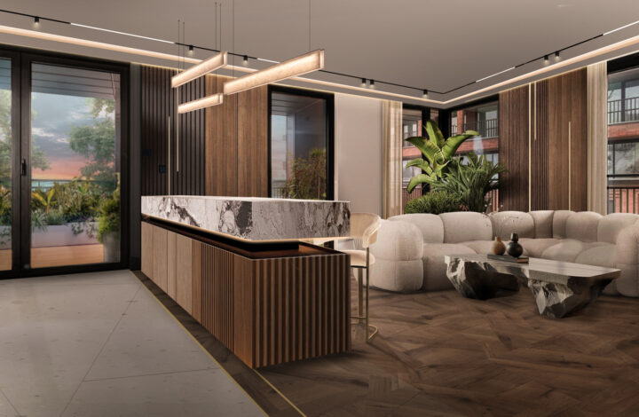 3-room apartment with a 20-meter square terrace