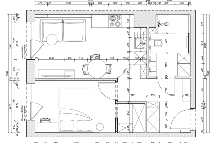 Apartment with balcony, AC and dressing room!