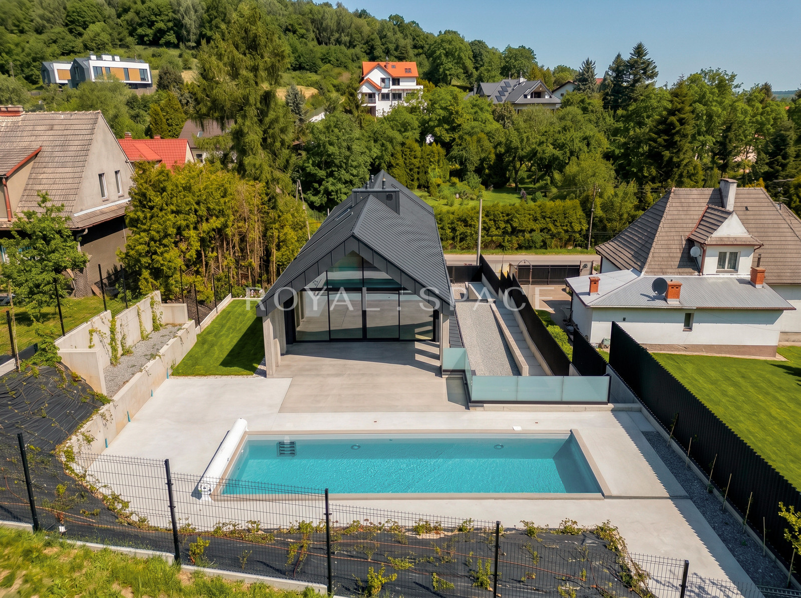 Luxury house with pool overlooking the greenery!