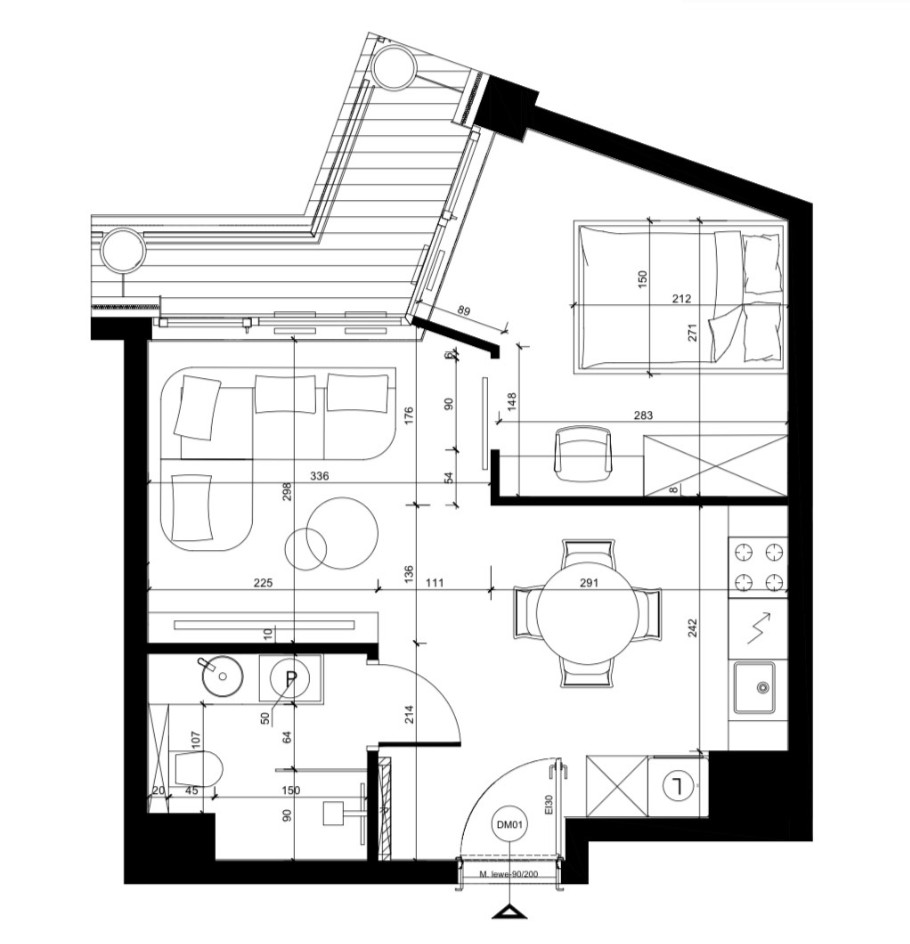 Wieża | apartament z balkonem w  Młyny Mogilska