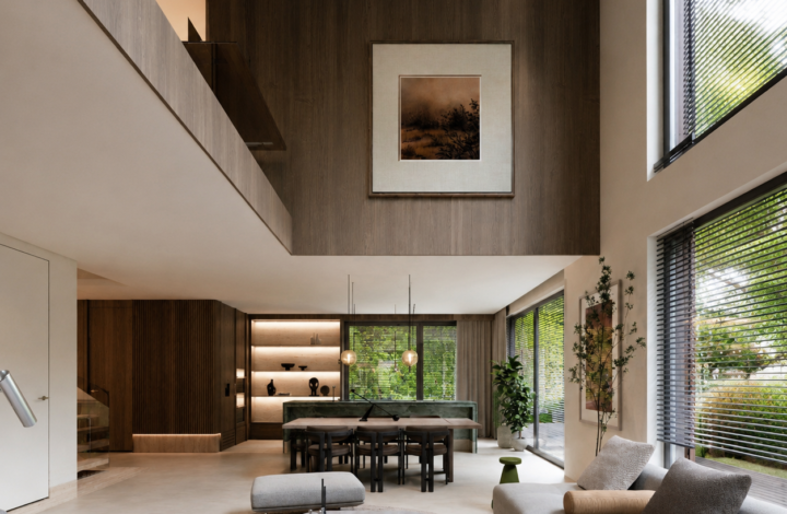Dwupoziomowy apartament z ogrodem i przeszkleniami