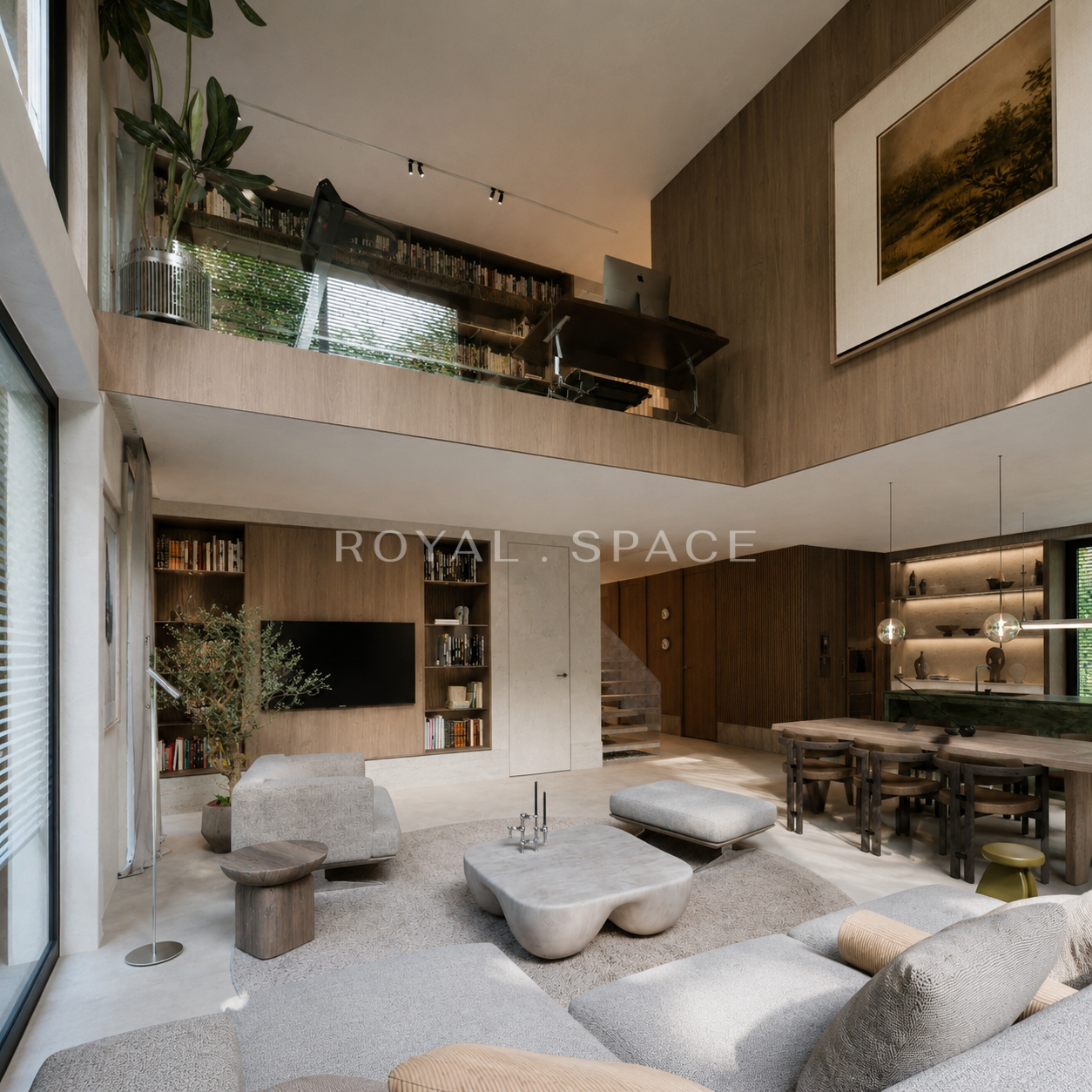 Dwupoziomowy apartament z ogrodem i przeszkleniami