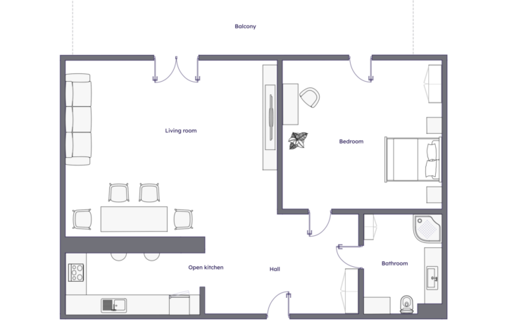 Apartment with balcony in Zabłocie
