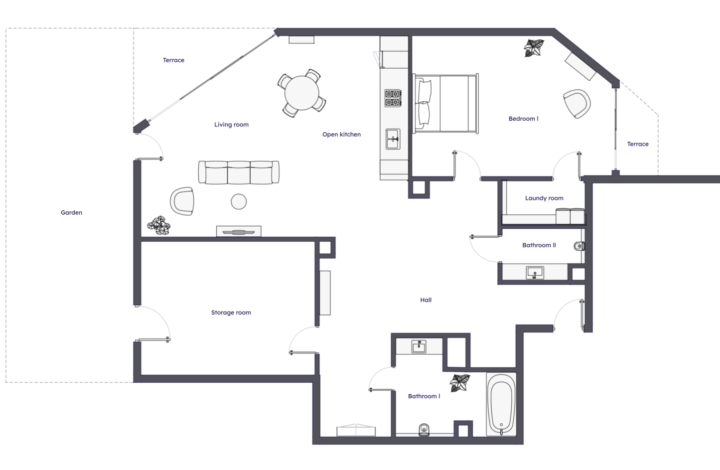 Apartament na Woli Justowskiej z ogrodem