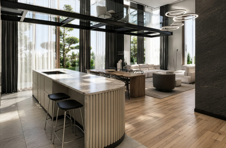 Penthouse at Błonia with a roof terrace