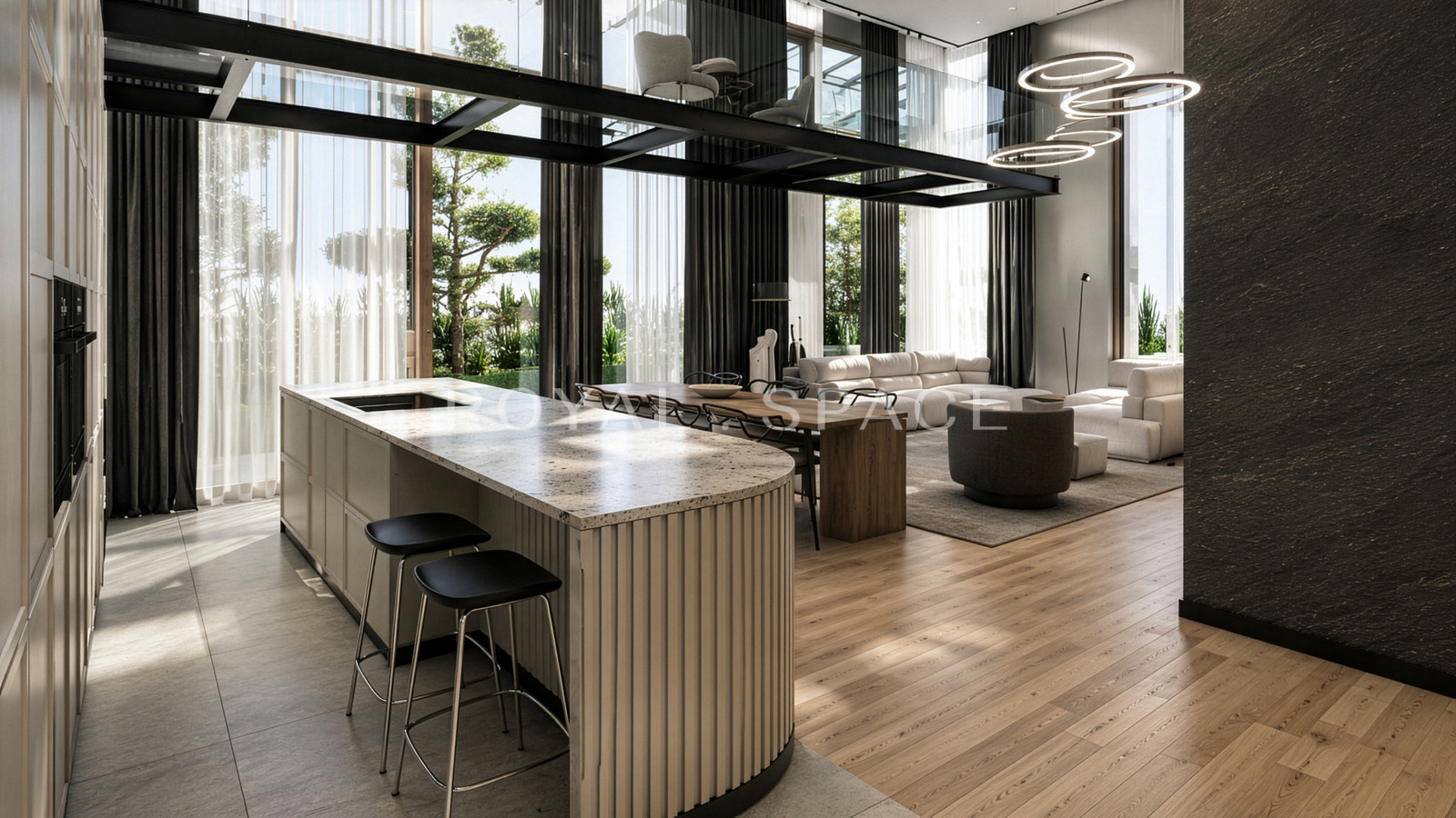 Penthouse at Błonia with a roof terrace